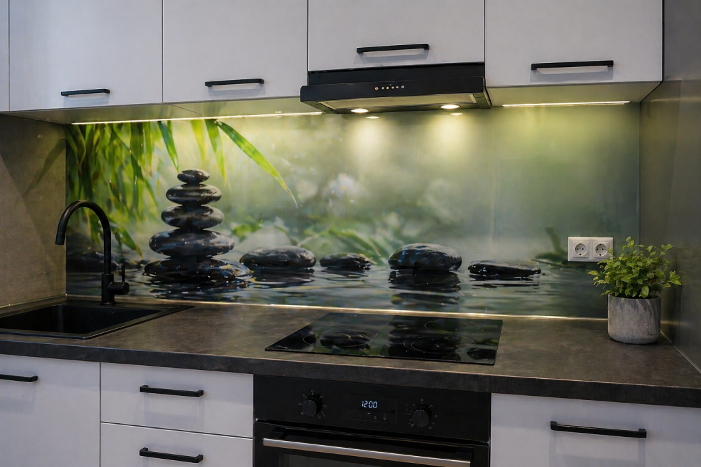 Sticlă personalizată cu imagine decorativă pentru interior