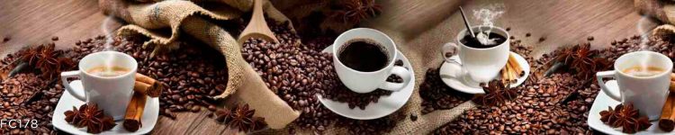 Sticlă printată cu ceașcă de espresso pentru bucătărie modernă