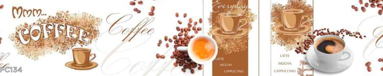 Panou din sticlă cu ceașcă de cafea și desert fin pentru amenajări moderne