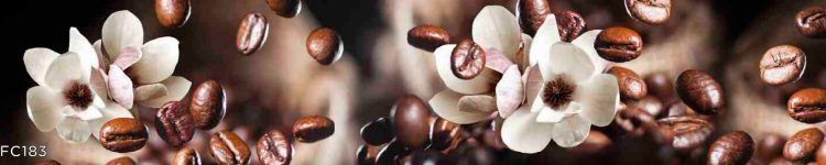 Panou din sticlă cu ceașcă de cafea și scorțișoară pentru decor modern