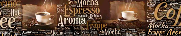 Panou din sticlă cu boabe de cafea prăjită și aspect premium