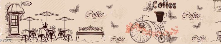 Panou din sticlă cu cești espresso și boabe de cafea prăjită