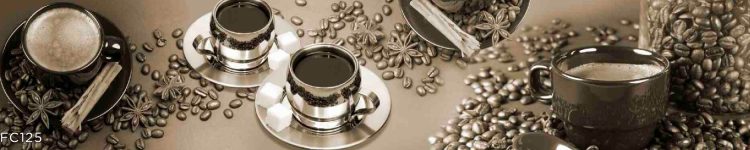 Sticlă printată cu cafea proaspăt preparată și aromă intensă pentru bucătărie