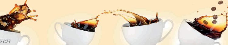 Sticlă printată cu boabe de cafea și ceașcă espresso pentru bucătărie modernă