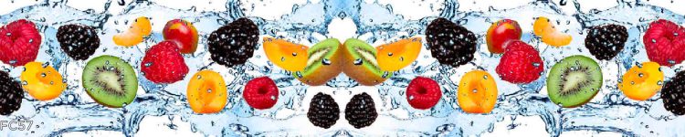 Panou din sticlă cu fructe tropicale pentru bucătărie